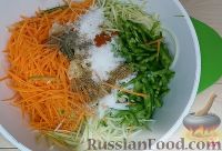 Салат по-корейски на зиму, из кабачков, моркови и перца