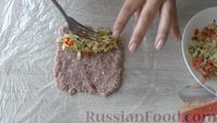 Мясные котлеты, фаршированные капустой и сладким перцем