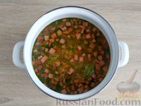 Рассольник с рисом и колбасой